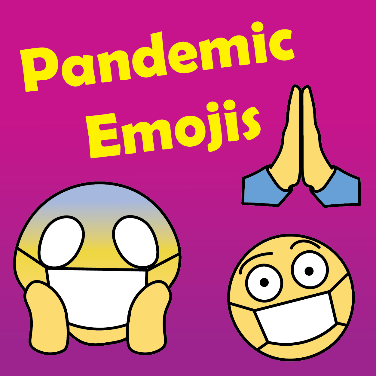 Pandemic emojis, purple